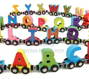 Kids Wooden Magnetic Alphabet Train Set