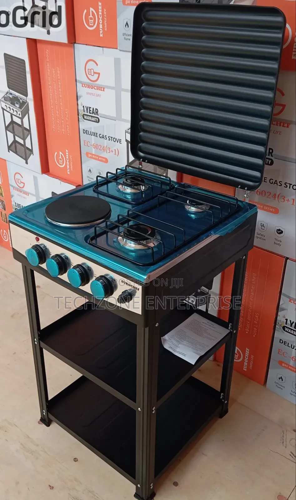 Eurochef 3g+1e Standing Cooker With Shelf 