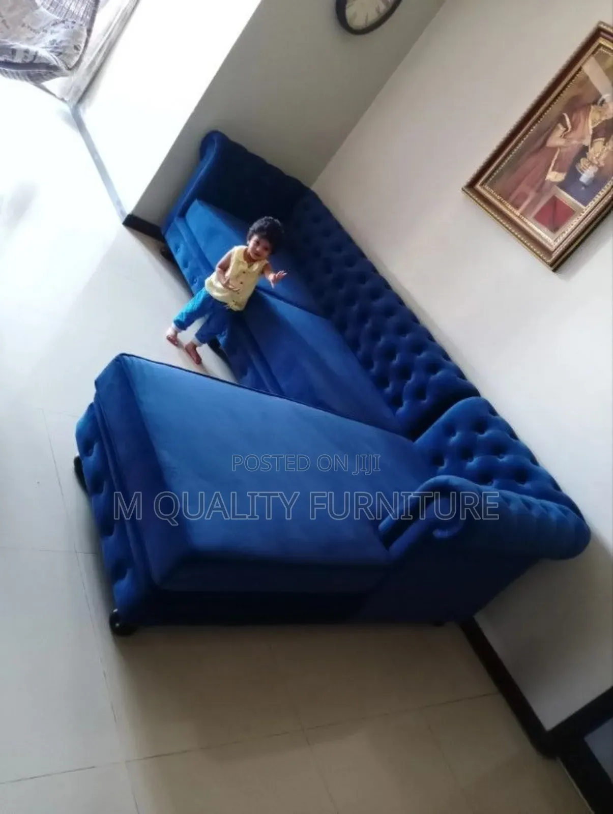 Classic Blue Chesterfield Sofa