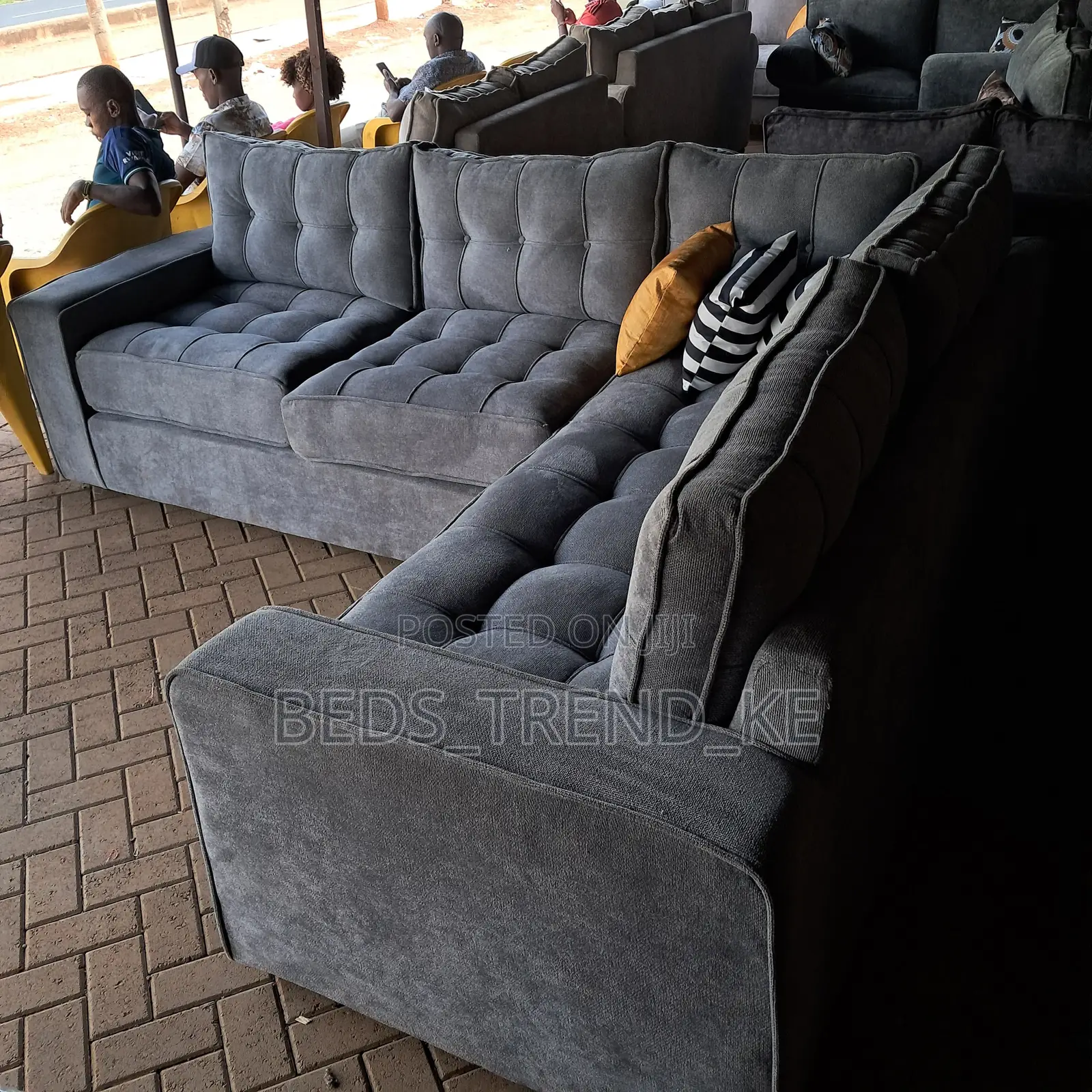 Sturdy 6 Seater Chester L Seat Sofa