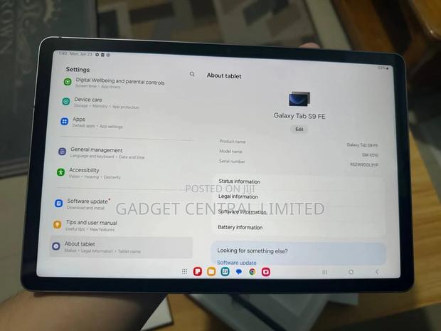 New Samsung Galaxy Tab S9 FE 128 GB Gray - thumbnail 3
