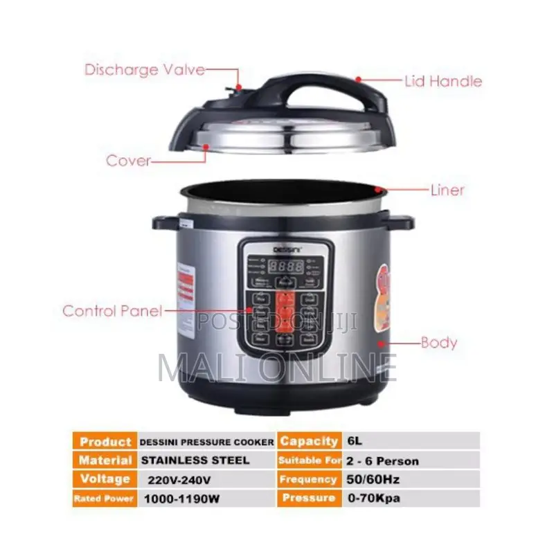 Dessini 6l Electric Pressure Cooker 1000w Multi-cooker