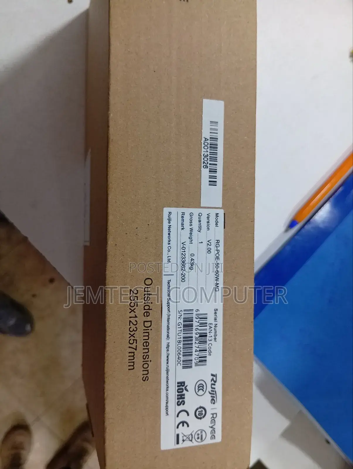 Rg-Poe-50-60w-Mg Ruijie 1 Port Poe Injector