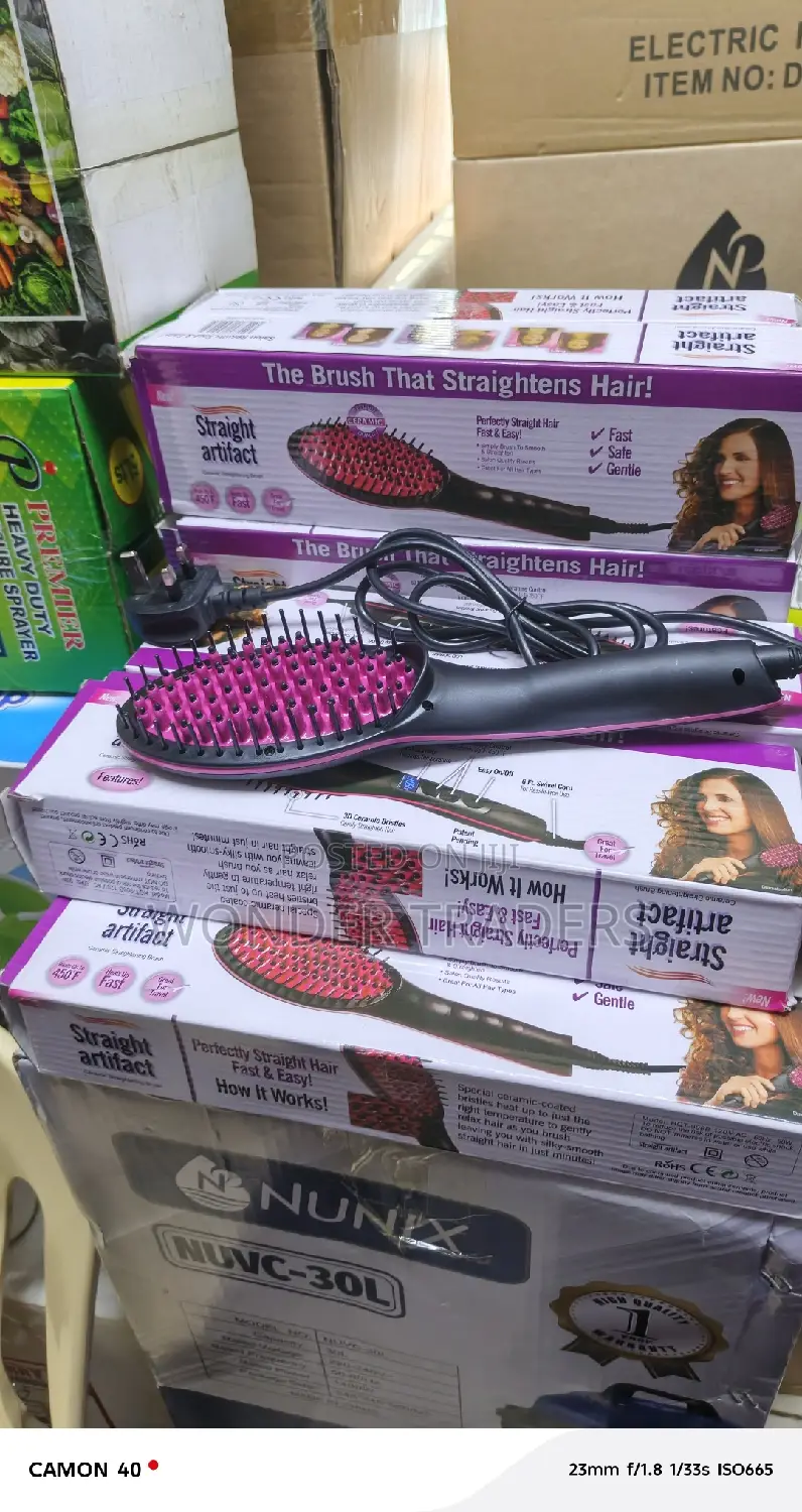 Electric Hair Straightener Brush (Ceramic)