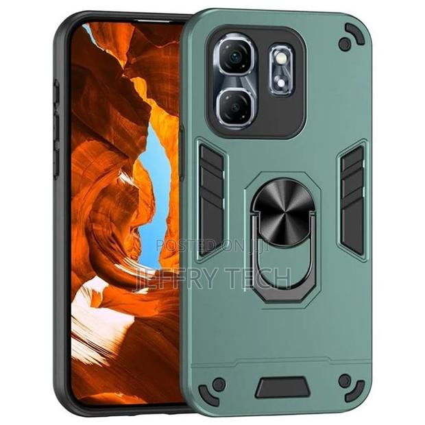 Infinix Smart 9 Shockproof Hybrid Armor Magnetic Ring Stand