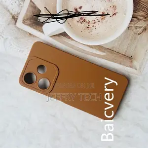 Infinix Hot 30i Silicone Fashion Classy Cover Case - Brown.