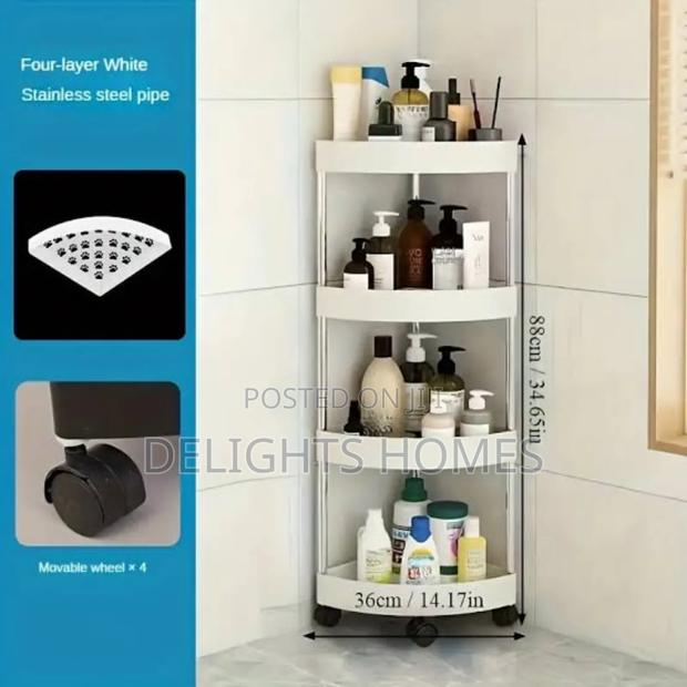 4 Layer Corner Storage Trolley Rack-Pa - thumbnail 2