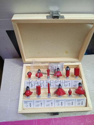 12-Piece 6mm Router Bit Set, Commonly Used in Woodworking - thumbnail 2