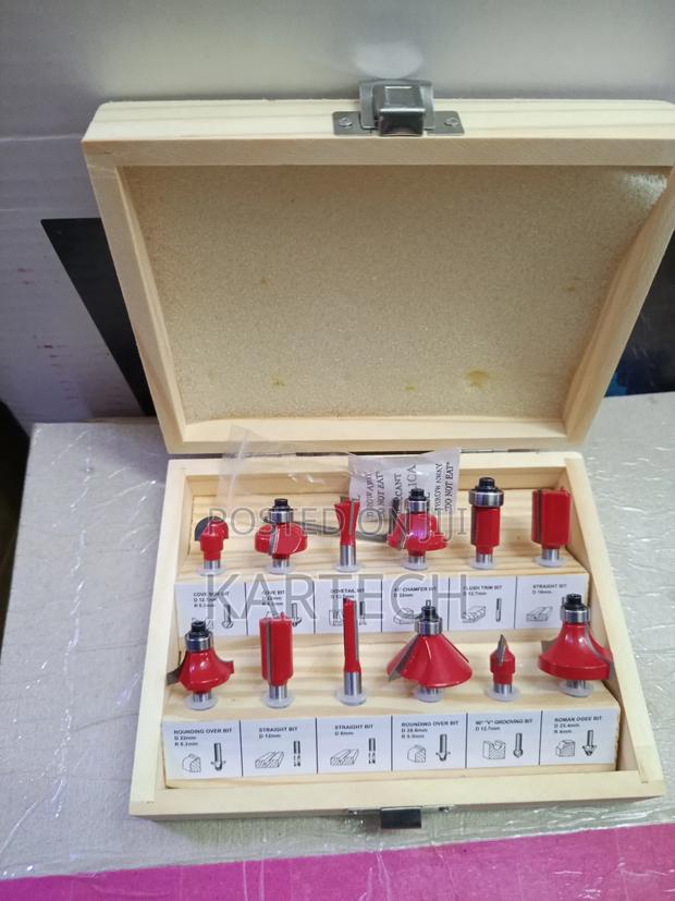 12-Piece 6mm Router Bit Set, Commonly Used in Woodworking - main view