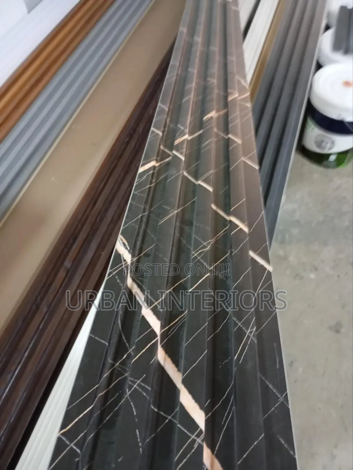 Black Fluted Panels Black Fluted Panels With Marble Effect