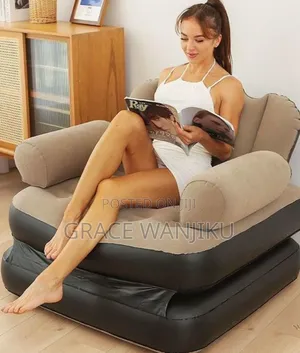 5 in 1 Inflatable Couch Lazy Sofa Bed With L-Shaped Armrest