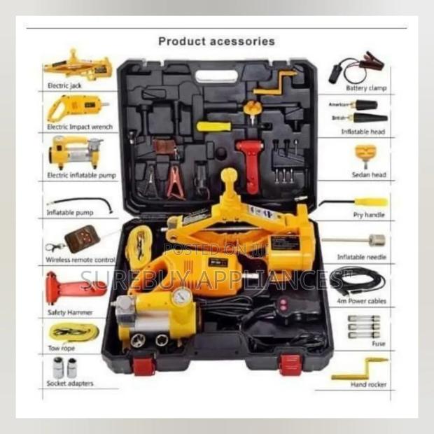 Car Jack 3 in 1 - Electric Car Jack, Air Compressor Wrench