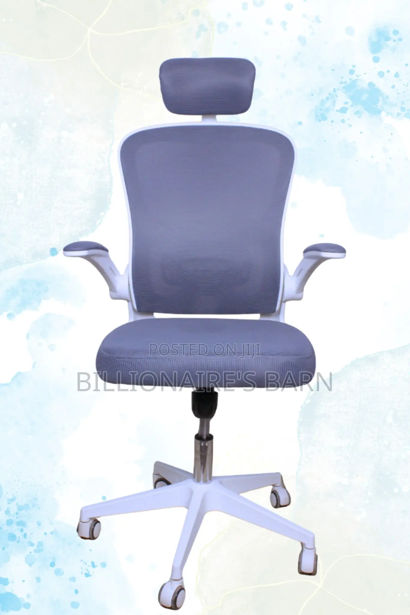 Office Chair Ergonomic Back Mesh Arms Lumbar Support-White