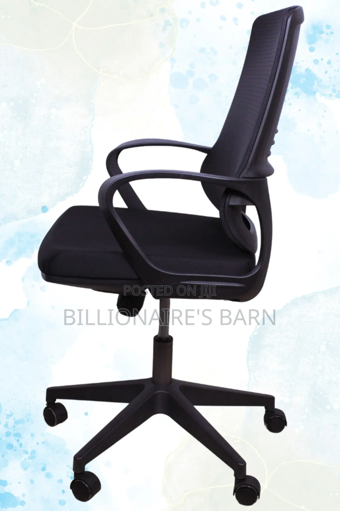 Back Office Chair Ergonomic Mesh Arms Lumbar Support-Black