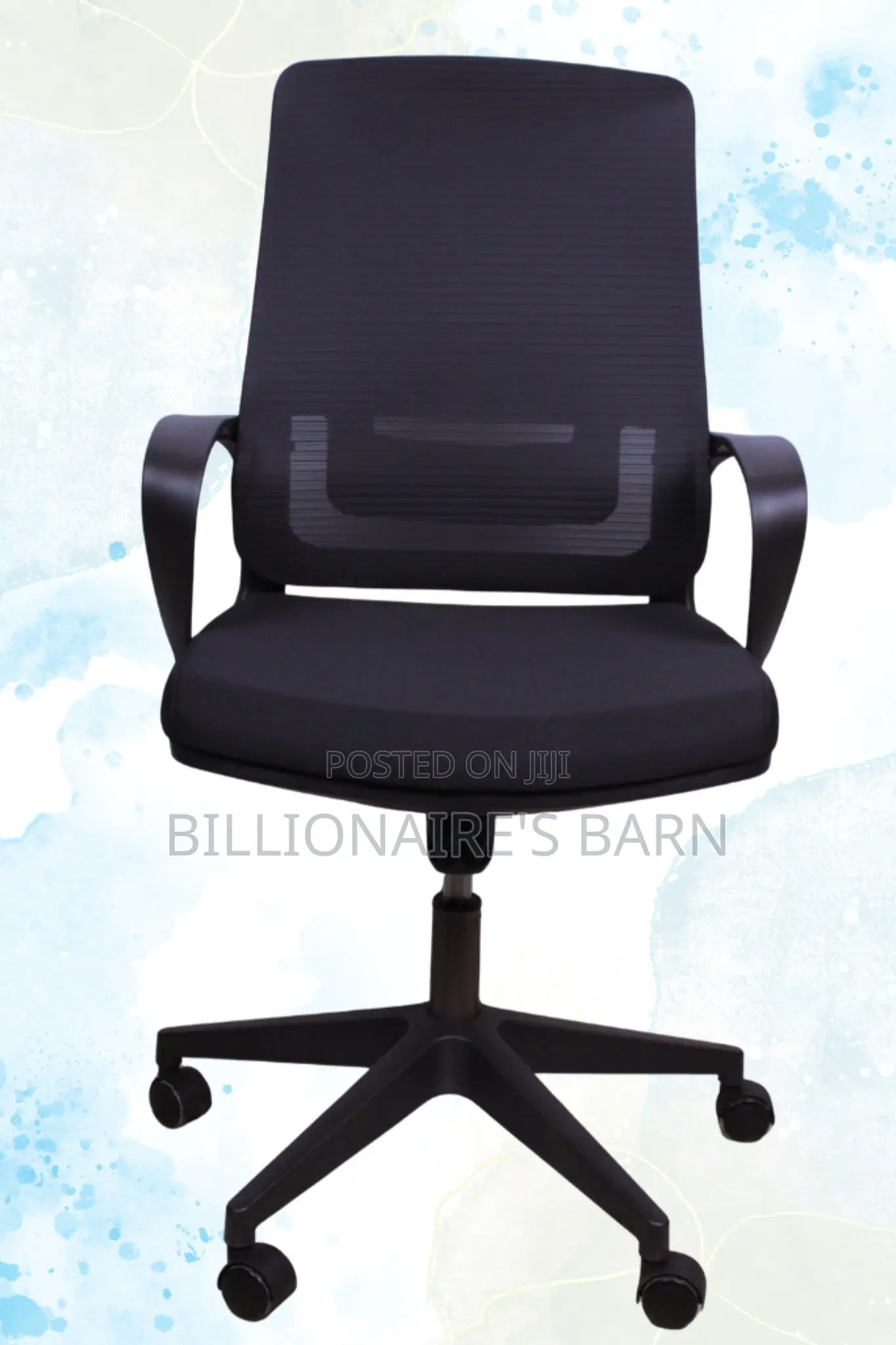 Back Office Chair Ergonomic Mesh Arms Lumbar Support-Black