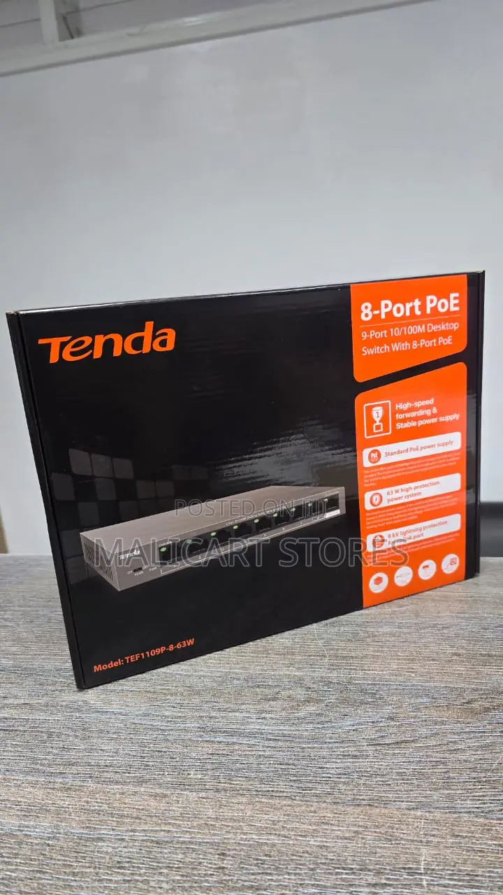 Tenda Tef1109p-8-63w 9-Port 10/100mbps Desktop Switch