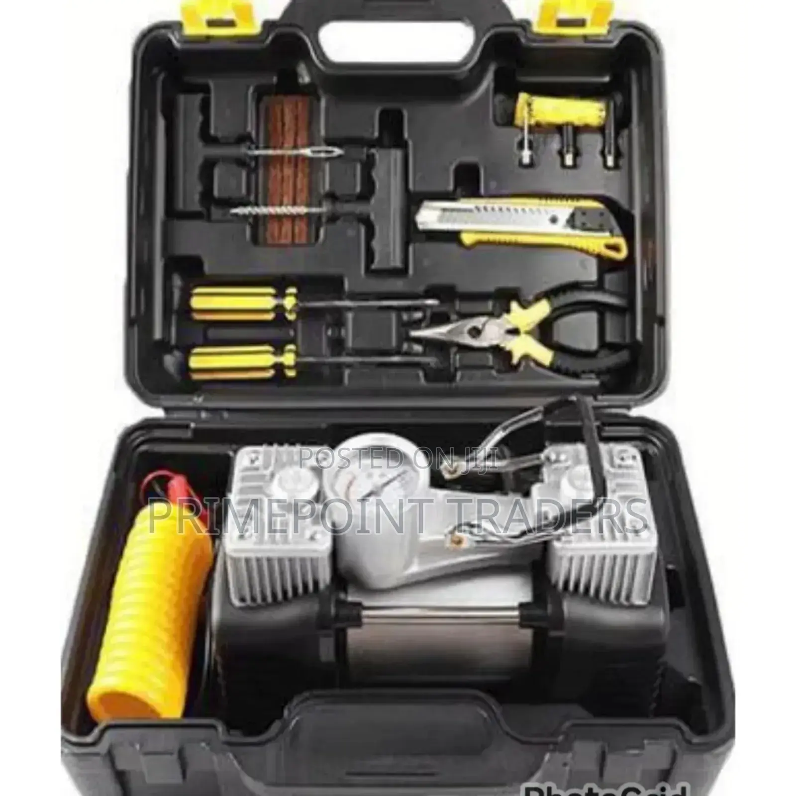 Car Air Compressor With Tool Kit Portable Tire ✓