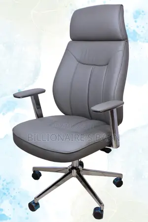 Modern Leather High-Back Office Chair-Gray