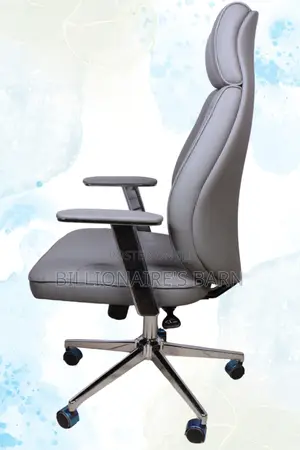 Modern Leather High-Back Office Chair-Gray
