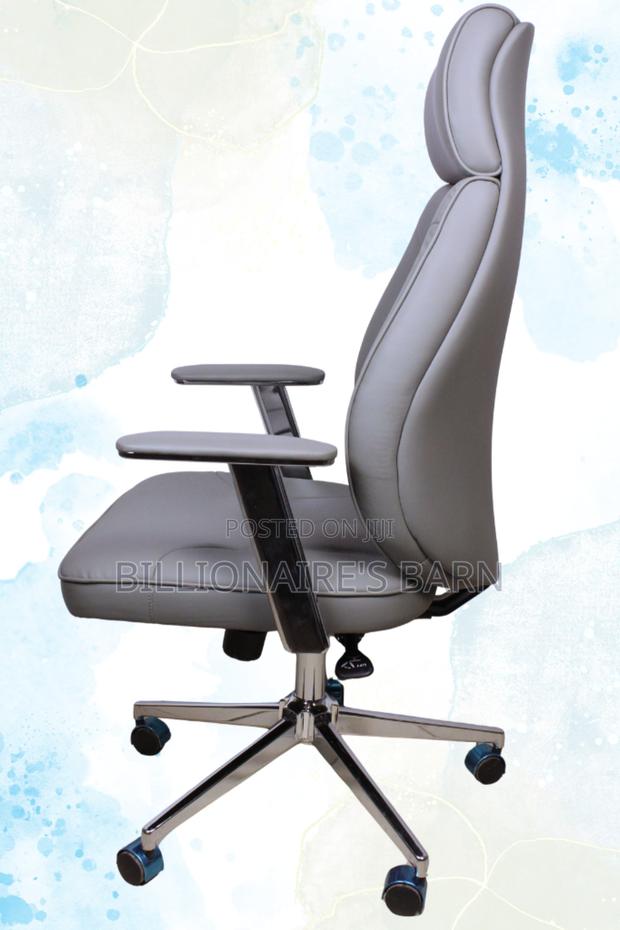 Modern Leather High-Back Office Chair-Gray - thumbnail 2