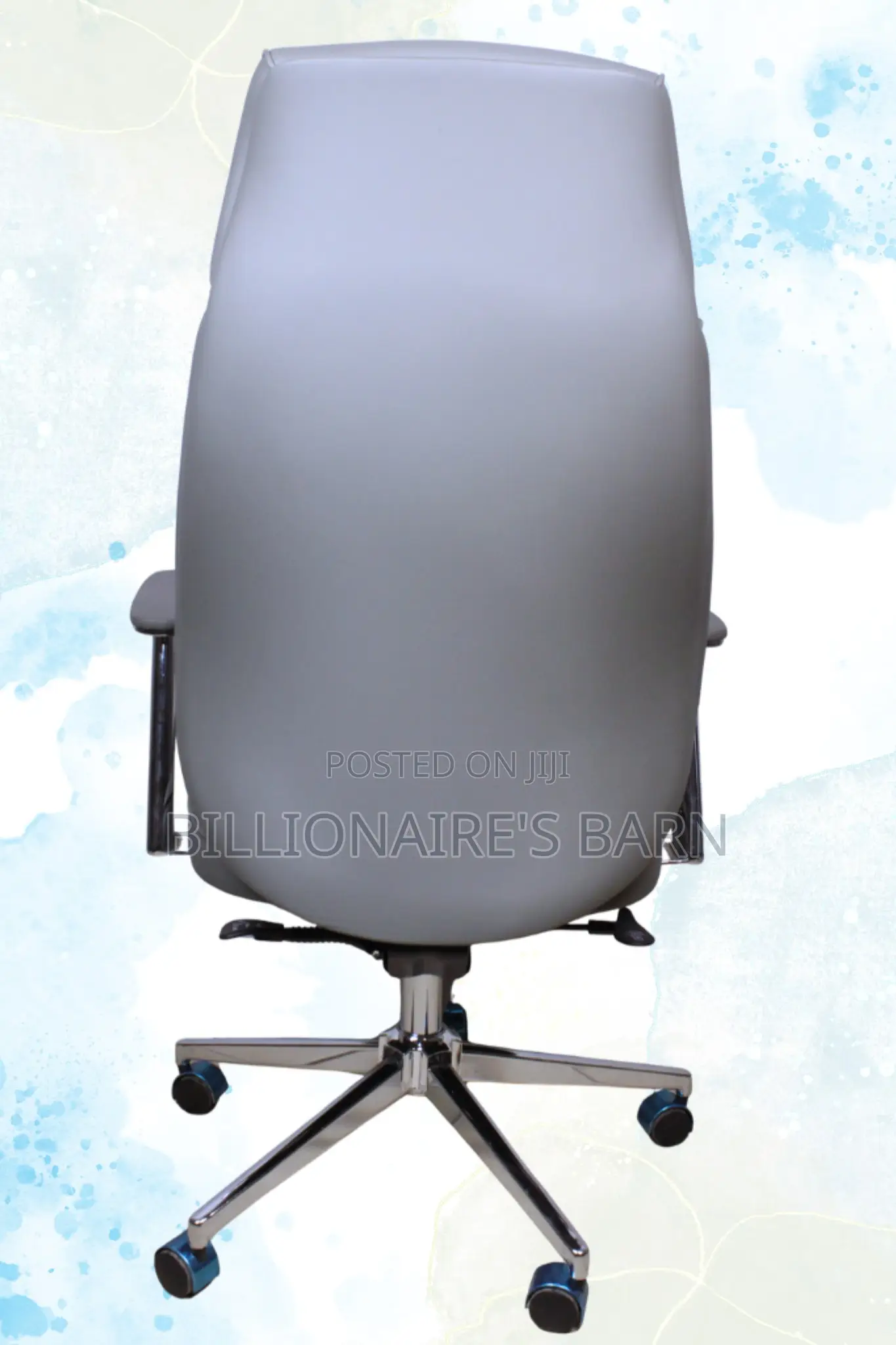 Modern Leather High-Back Office Chair-Gray