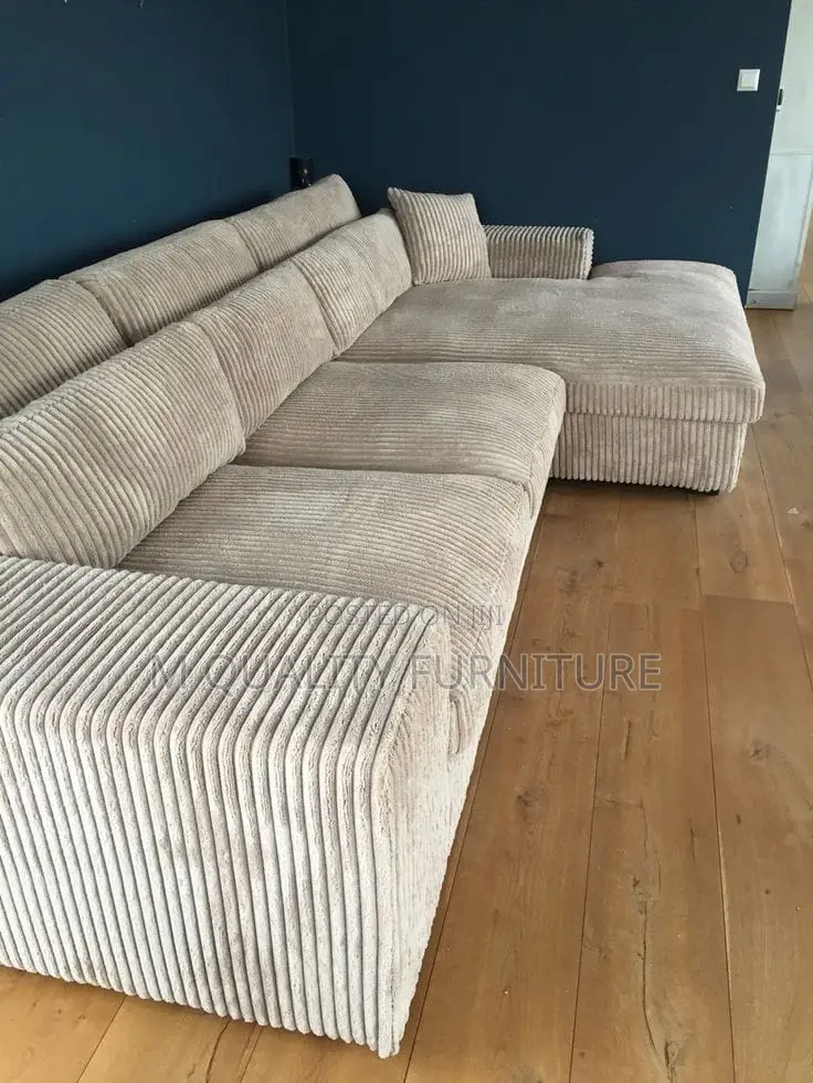 Beige 5 Seater Normal L Shape Sofa