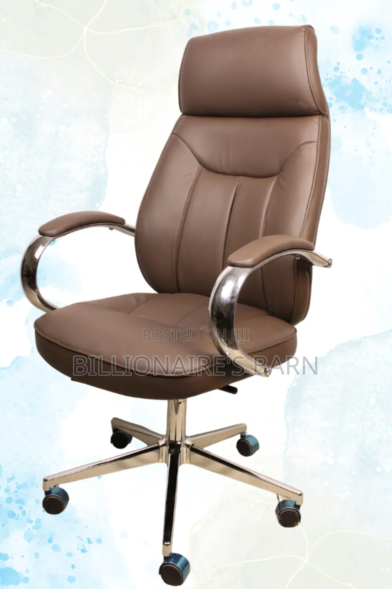 Office Leather: Modern Faux Leather Office Chair-Brown