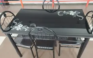Dinning Table. Executive Black 4 Sitter Dinning Table