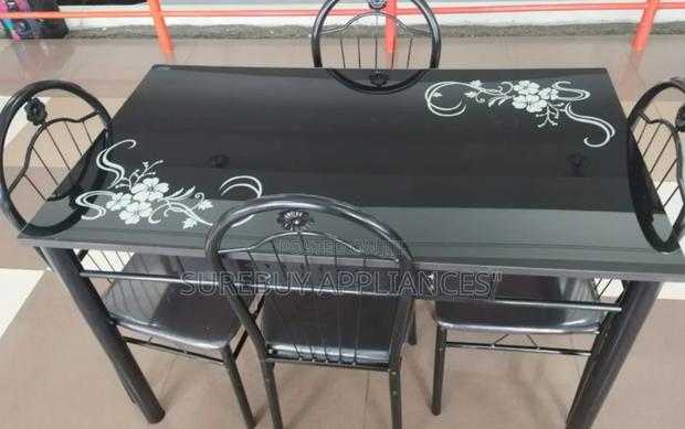 Dinning Table. Executive Black 4 Sitter Dinning Table