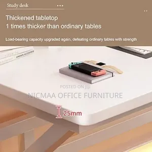 Office Desk: White Industrial Metal-Wood Pc Desk