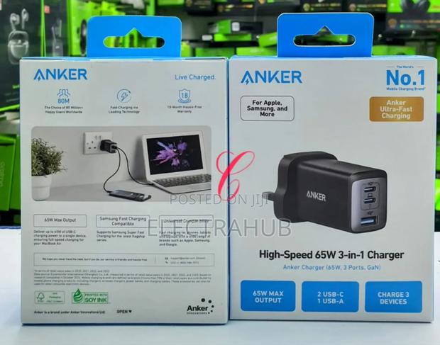 Anker High Speed *65w* 3-in-1 Gan Adapter New Sealed - main view