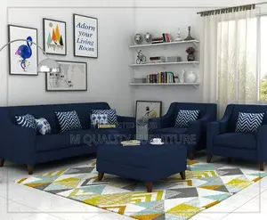 Navy Blue 3 - 2 Sofa Sets With Ottoman