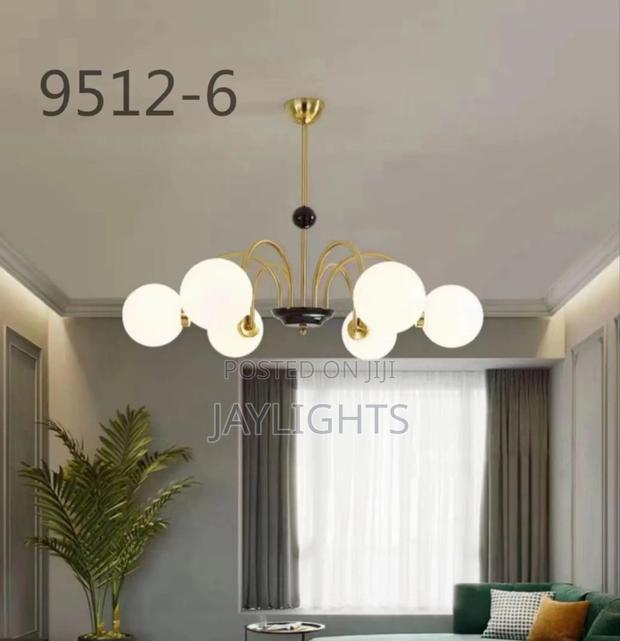 Modern Gold Pendant Chandelier With Globe Lights