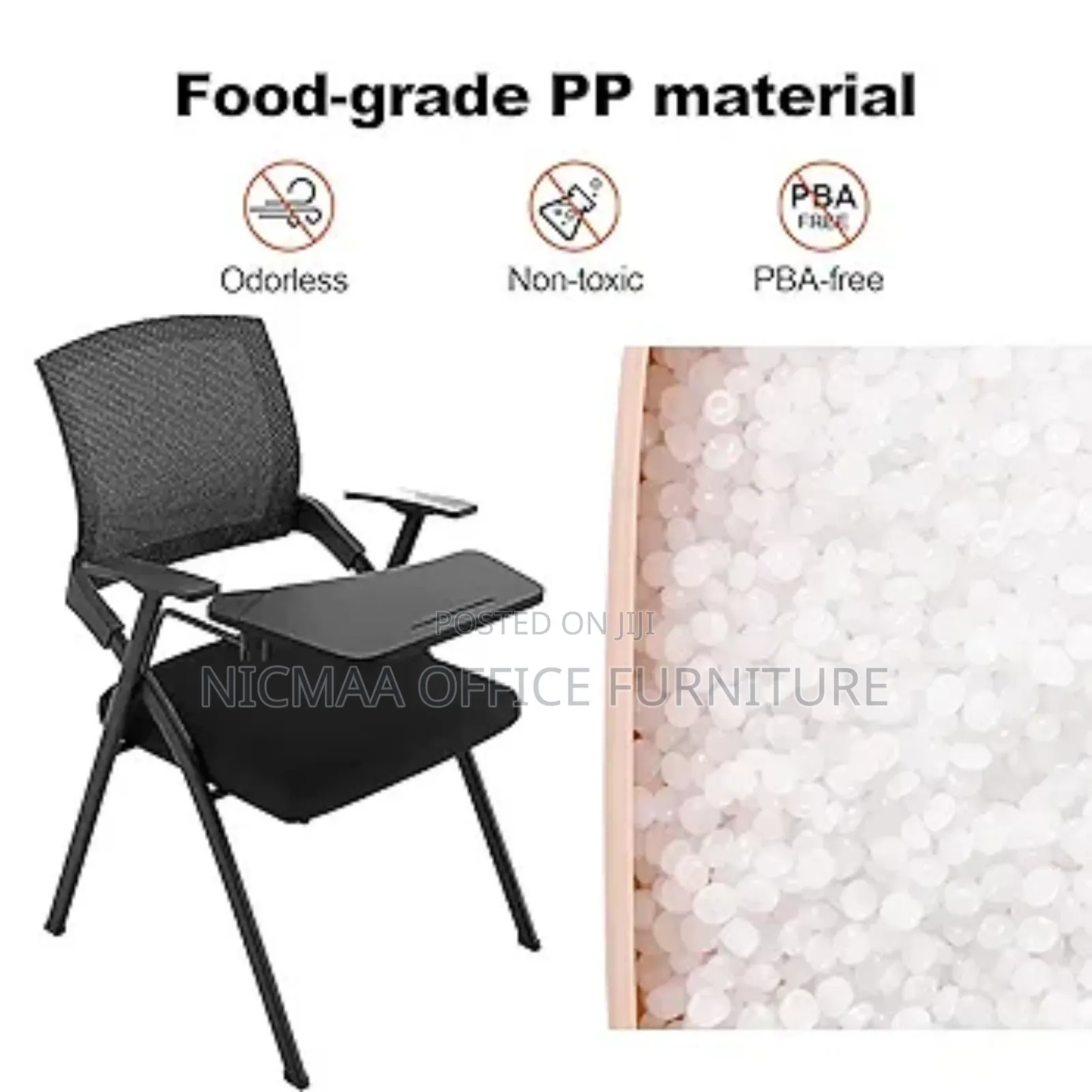 Foldable Chair: Mesh Training Chair With Writing Board
