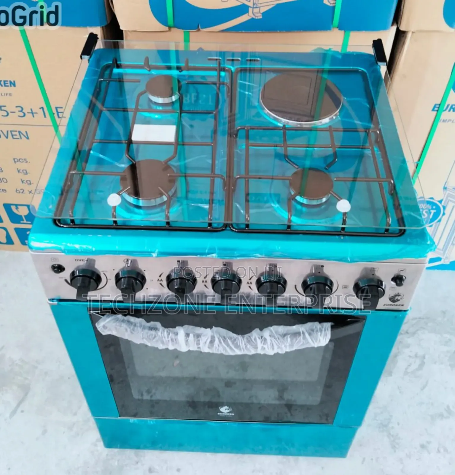 60*65 Euroken 3g+1e Standing Cooker With Electric Oven 