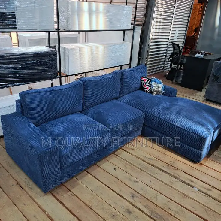 Blue 7 Seater L Shaped Sofa