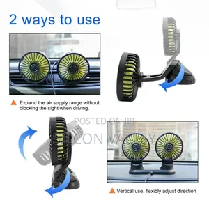 Dual Car Dashboard Cooling Fan 12v