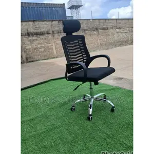 Secretarial Mesh Office Chair With Headrest✓