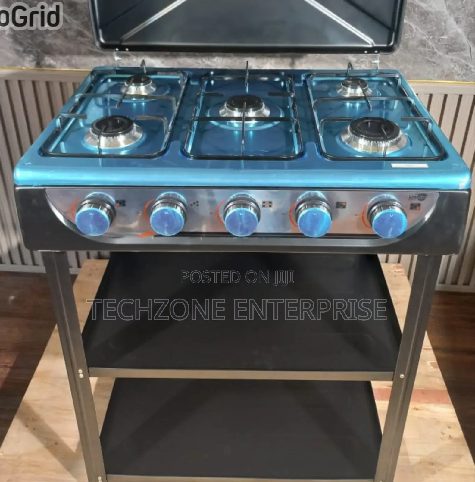 Starlux 5 Full Gas Burner Standing Cooker With Shelves 