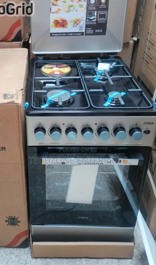 Mika 3g+1e 50*60cm Standing Cooker in Silver and Black