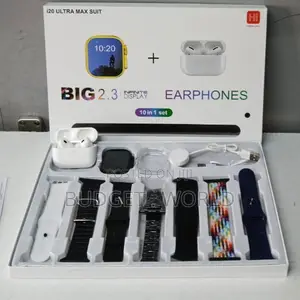 I60 Ultra Smart Watch 2.3inch Screen - Earbuds and 2 Dails