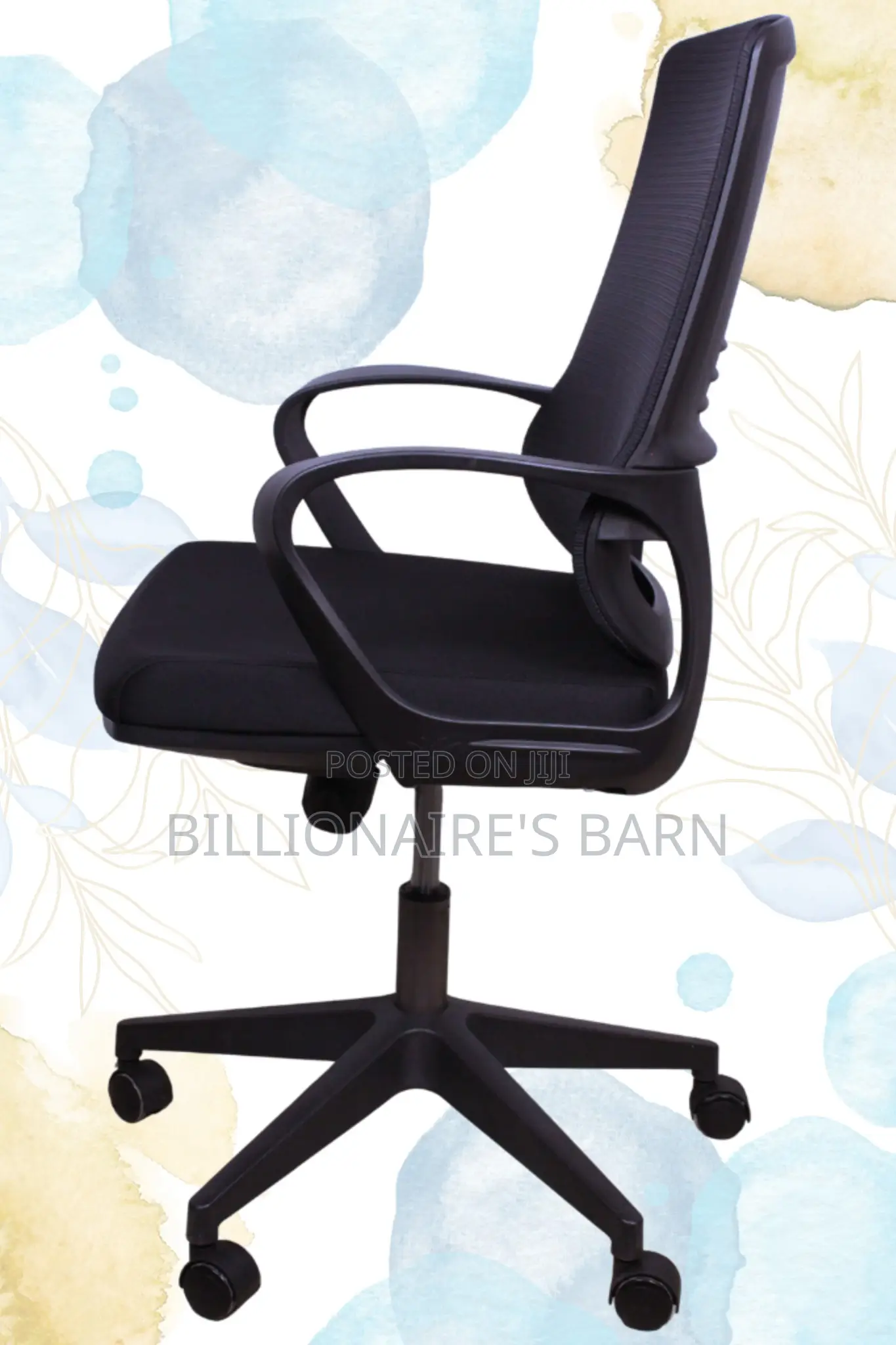 Office Chairs: Black Swivel Mesh Office Chair(Mid-Back)