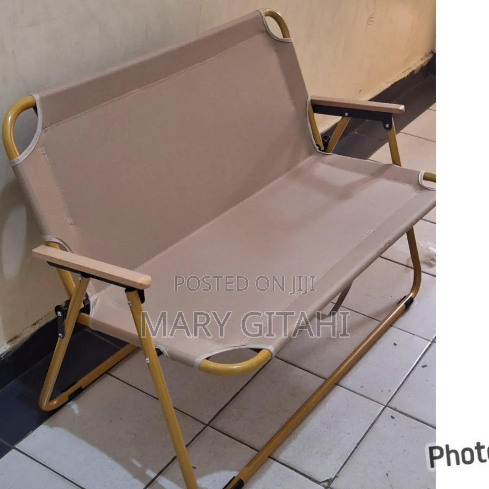 Colour Brown Portable Double Seat Camping Chair