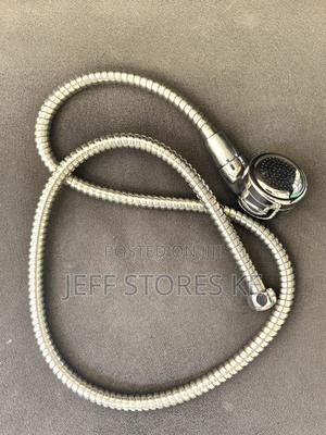 Silver Complete Shower Pipe With Head - main view