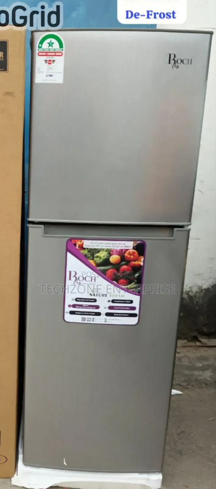 Roch RFR -180dt-B Double Door Fridge Stylish Led Lights