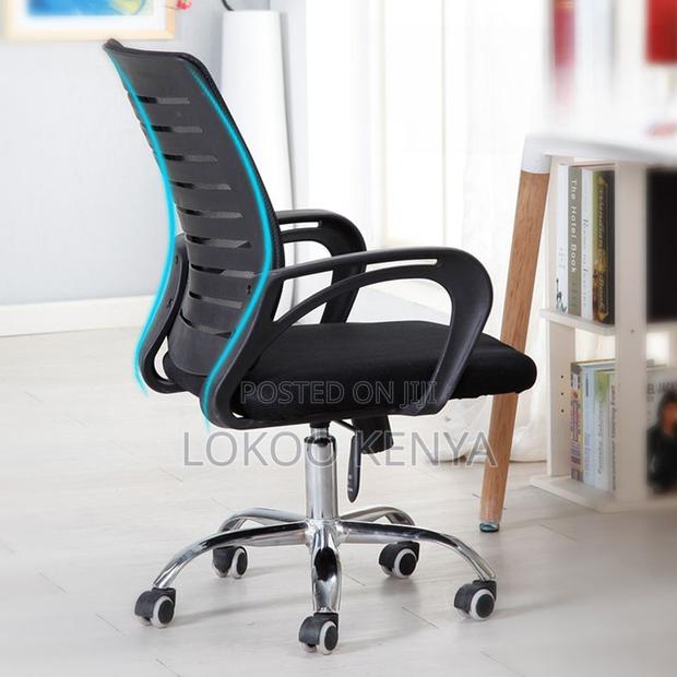 Office Chair : Red Office Chair With Breathable Mesh - thumbnail 2