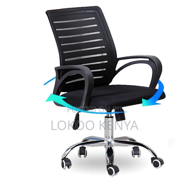 Office Chair : Red Office Chair With Breathable Mesh - thumbnail 3