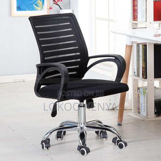 Office Chair : Red Office Chair With Breathable Mesh - thumbnail 5