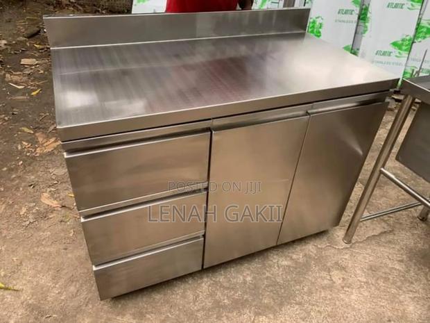 Cabineted Stainless Table - main view