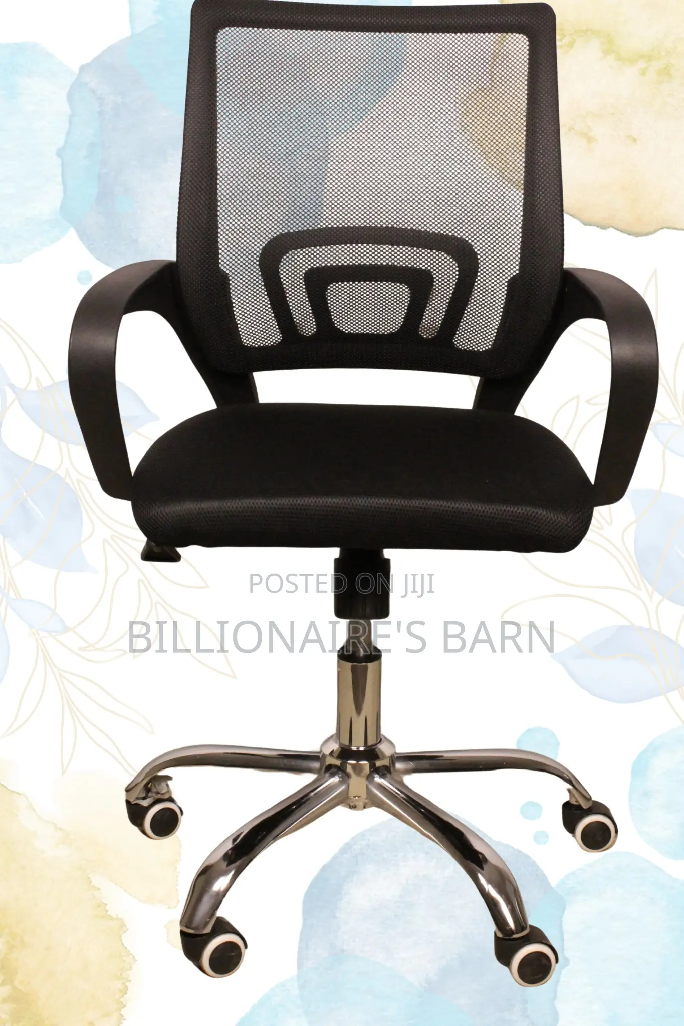 Office Chairs; Black Alpha Low Back Mesh Office Chair